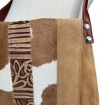 Claudia Firenze Suede Leather Crossbody Bag Purse Cowhide Tan Brown Italy Photo 7