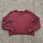 Frye berry red knit v-neck long sleeve sweater size L Photo 5