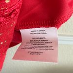 Plus Size 3X Red Metallic Blouse Crochet Yoke Long Sleeve Sparkle Evening Top Photo 7