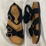 Boho Black Faux Suede Criss Cross Ankle Strap Buckle Sandals EU 38 / US 7.5 Photo 0