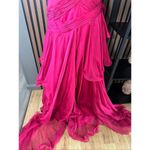 David's Bridal David’s bridal size 1/2 fusia dress y2k long train prom or homecoming Photo 3