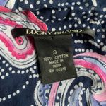 Lucky Brand tunic size small blue paisley long sleeve pullover blouse top shirt Photo 3