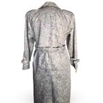 London Fog Vintage 70s Floral Jacquard Trench Coat Gray Purple Belted 10 Petite Photo 6