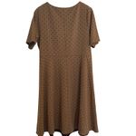 Lands' End Brown Polka Dot Career Casual Fit & Flare Knit Stretch Dress 1X Photo 2
