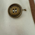 Burberry  Faversham Ivory Brown Trim Cotton Blend Belted Jacket UL Photo 14