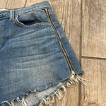L'Agence Blue Jean Shorts High-Waisted Frayed Hem Photo 1