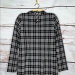 Talbots NWT Size M Black & White Tartan Plaid Flannel Mock Neckline Shift Dress Photo 3