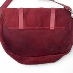 Lia Numa Burgundy Italy Leather Suede Flap Front Shoulder Crossbody Bag Purse Red Photo 5
