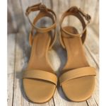 J. Jill Ariane Taupe Leather Open Toe Block Heel Sandals Size 8 Tan Photo 6