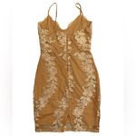 Windsor Gold & camel embroidered mini dress Photo 1