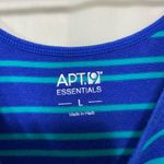 Apt. 9 NWOT  women’s blue‎ turquoise striped thin strap summer stretch tank top L Photo 1