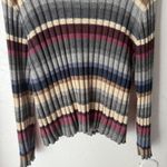 Christopher & Banks Vintage 90s Grunge Women's Striped Ribbed Crewneck Sweater L Photo 4