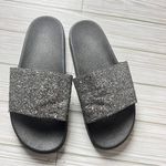 Women's Glitter Embellished Shine Slide Sandals Sz 7 Gray Photo 0