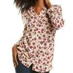 BeachLunchLounge NWT Beach Lunch Lounge Annina Printed Blouse In Pink Cosmos Photo 0