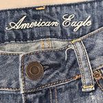 American Eagle AEO Medium Wash Low Rise Distressed Denim Jean Shorts size 4 Photo 3