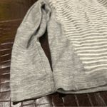 Native Code Hoodie Sweatshirt Large White Gray Striped Quarter Zip Pullover Photo 6