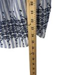 Old Navy  Women's Size Large Blue Striped Boho Embroidered‎ Top Photo 8