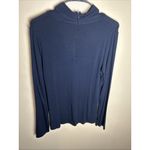 Elie Tahari  Women’s Twist Knot Draped Top Navy Long Sleeve Size Medium Photo 5