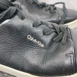 Calvin Klein  Black Imilia Lace Up Logo Print Fashion Sneaker Shoes 7.5 Photo 4