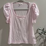 ALC Frank A.L.C. Pale Pink Rumi Tee Scoop Neck Puffed Sleeve Slim Fit Cotton Size XS Photo 0