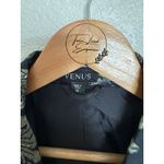 Venus  Floral Metallic Jacquard Blazer Jacket Size 10 Gold Navy Black Photo 2