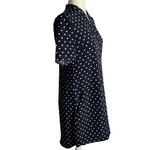 Cupcakes and Cashmere  Shift Dress S Blue Squares Pockets Short Sleeve V Neck Photo 4