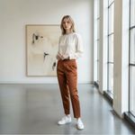 Babaton Aritzia  Atelier Satin Trousers – Rust Brown – Size 0 – NWOT MSRP $148 Photo 1