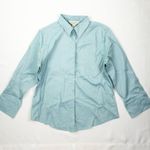 Casual Corner Vintage Pastel Blue Embossed Floral Button Photo 2