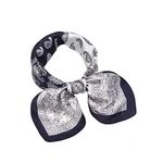 Large Silk Hair Scarf Navy Paisley Bandana Blue Photo 4