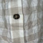 Marine layer  Cream Tan Linen‎ Blend Gingham Button Up Top Photo 3