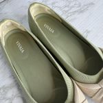 Vivaia Shoes Womens Size 9 Green Beige Knit Ballet Flats Bow Slip On Comfort Photo 2