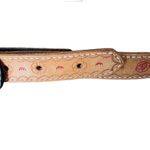 Vintage Tan Leather Stamped Belt Lil Mama Pops Tim Floral size XL Photo 2