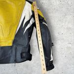 Women's Joe Rocket Padded Leather Biker Jacket Sz Small‎ Yellow Blaster Photo 7
