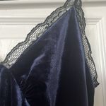 ZARA  | Velvet Lace Cami Top Small Navy Black Photo 2