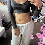 SheIn Long Sleeve Crop Top Grey Photo 2