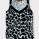 Women’s Belldini Black & White Animal Print Sleeveless Knit Top Size Medium Photo 0