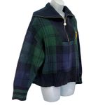 Tommy Hilfiger  Blue Green Plaid Tartan Yellow Logo Quarter Zip Sweater size L Photo 9