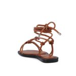 AZALEA WANG Leandro Tan Lace Up Flats Sandals Sz 8 NEW with Box Brown Photo 3