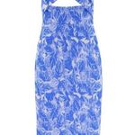 PATBO ROYAL BLUE STRETCH JACQUARD HALTER CUT OUT MIDI DRESS SZ 4 Photo 3