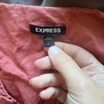 EXPRESS Boho  Ruffle Eyelet Peplum Top rust/orange/pink large Photo 4