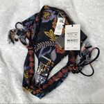 Sea Gypsies New  Black Floral Bikini Bottoms size L Photo 5