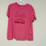 Mattel Barbie Graphic T Shirt Short Sleeve Car Velvet Print Tee pink Women’s XL Photo 1