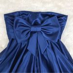 Bill Levkoff  Navy Blue Strapless Satin Dress Short Bridesmaid Formal‎ Size 0 Photo 8