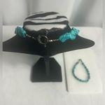 Turquoise The Lucky Stone Necklace and Bracelet Set Large Stones New Long Blue Photo 7