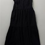 AnyBody Classic Casual Black Tiered Maxi Dress, Ruffled Short Sleeves, Pockets Size M Photo 1
