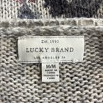 Lucky Brand Floral Pullover Sweater Gray Pink Size Medium Bell Sleeve Photo 3