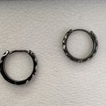 Small Hoop Earrings for Men Women Streetwear Unisex Style Black Photo 1