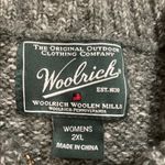 Woolrich vintage 90’s wool blend zip front short sleeve sweater spruce green 2XL Photo 3