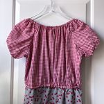 Handmade Pinup Style Dress Red Gingham and Cherry Print Photo 4