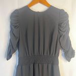 Who What Wear Black Fit & Flare Dress Ruched 1/2 Sleeves Smocked Waist Size XS Photo 3